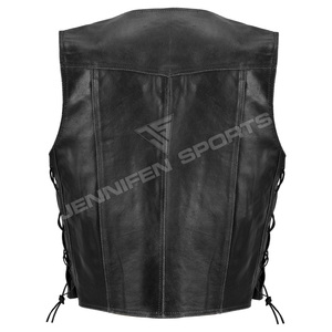 Chaleco de Motocicleta de Cuero Genuino Hecho a Mano con Cierre de Cremallera, Transpirable, para Invierno, Diseño Clásico y Resistente - Product Image 6