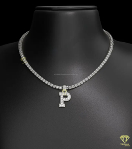 Premium <b>Iced</b> Out Heart Tennis Necklace VVS Moissanite Diamond with 925 Sterling Silver Jewelry for Women - Product Image 1