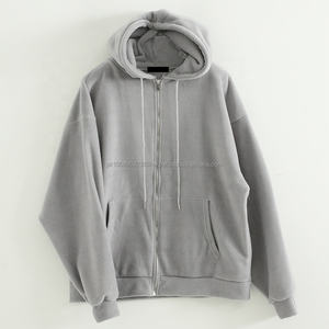 Ensemble sweat à capuche zippé brodé en polaire personnalisé surdimensionné confortable joggers costumes vêtements de rue coton laine sweats à capuche survêtement survêtement - Product Image 6