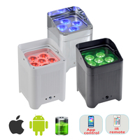 Projecteurs LED d'Ambiance 6x18W RGBWAUV 6-en-1 sur Batterie, Sans Fil, Projecteur PAR pour Scène, Mariage, Bar, DJ