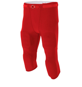 Men's <b>Red</b> White Striped Football Pants With <b>Belt</b> Closure Moisture Wicking Polyester Athletic Wear For Adults All Seasons - Product Image 3