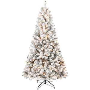 Albero di Natale Artificiale Pieghevole da Interno 5 Piedi, 407 Rami in PVC, 150 Luci LED Bianco Caldo, Grande Albero per Interni - Product Image 1