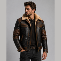 Vestes en cuir pour hommes entièrement personnalisées en cuir de vache véritable, toutes tailles, avec logo personnalisé et fermeture éclair, étiquette privée.
