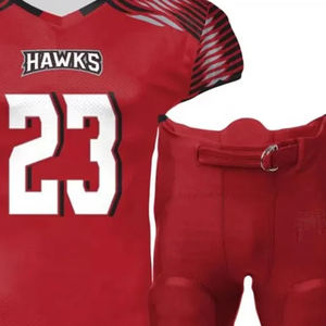 Ensemble d'uniformes de football Gridiron imprimés par transfert thermique complet, anti-décoloration, séchage rapide, manches courtes, équipement d'entraînement personnalisé pour adultes - Product Image 2