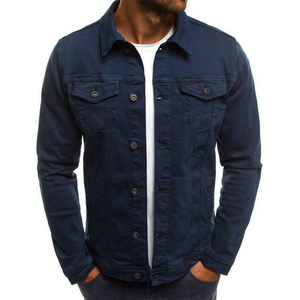 Wholesale <b>Denim</b> <b>Jackets</b> Men's <b>Customized</b> Four Pocket Style Comfortable Fitted New Fashionable Men's <b>Jackets</b> OEM - Product Image 2