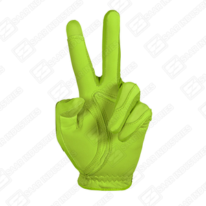 Guantes de Golf Deportivos Personalizables Ikhlas para Hombre y Mujer, de Cuero Cabretta de Alta Calidad, Color Verde Fluorescente, Mano Izquierda - Product Image 3