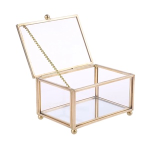 Transparent Copper Jewelry <b>Box</b>, Geometric <b>Hexagon</b> Ring Organizer Holder, Clear Glass Tabletop Storage Case for <b>Gifts</b> - Product Image 6