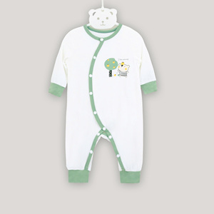 Dokma ALB05 Unisex Cute Cartoon Baby Bodysuit <b>Side</b> Button Long Sleeve Breathable Knitted Fabric 95% Modal 5% Spandex Vietnam All - Product Image 3