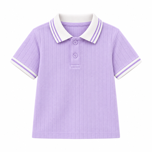 Polo tricoté pour garçons, manches courtes, col côtelé, t-shirt décontracté pour enfants, vêtements d'été, uniforme scolaire, vente en gros - Product Image 4