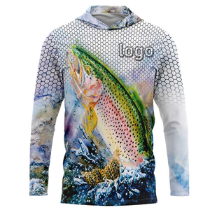 Camisa de Pesca con Capucha de Manga Larga para Hombre, Impresión por Sublimación, Protección UV UPF 50, Top Deportivo para Exteriores, Diseño con Estampado Azul - Product Image 5