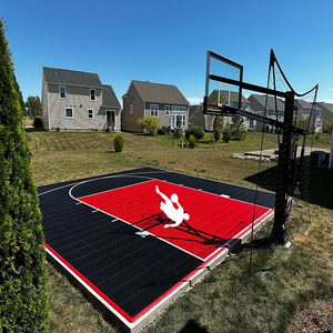 Fuxuan Kích thước 25x30 feet màu xanh và màu xám đen ngoài trời sân bóng rổ gạch lát sàn sân sau sân bóng rổ - Product Image 2