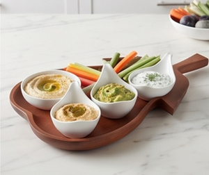 Plateau de service élégant en bois en forme de poire, fait main, design minimaliste, couleur unie, pour la maison, les restaurants, les mariages et les événements - Product Image 5