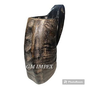 Cuerno de búfalo natural vikingo taza para beber agua brillante pulido cuerno de vaca estilo Animal tallado para cocina Mesa decoración del hogar - Product Image 5