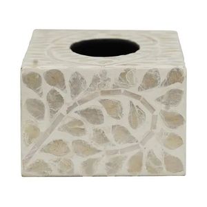 Caja de pañuelos de resina con incrustaciones de hueso artesanal Craft Valley AK-2520, opciones personalizables, construcción duradera, artesanía tradicional - Product Image 2