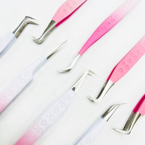 Pince à cils à pointe fine en acier inoxydable rose pour extensions de cils, outil professionnel d'extension de cils - Product Image 5