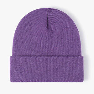 Unisex Solid Color Beanie <b>Hat</b> 100% Acrylic Knitted Winter <b>Cap</b> Casual Style Adult Size 56-58CM - Product Image 4