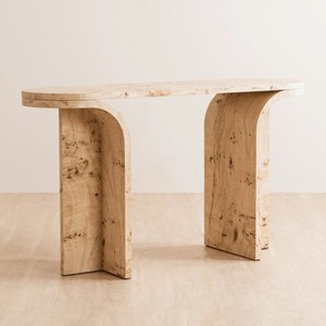 Mesa Consola Moderna de Madera de Abedul Maciza con Base de Trípode, Hecha a Mano, Minimalista, para Comedor, Sala de Estar, Entrada, Decoración de Muebles - Product Image 1