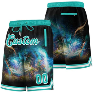 Shorts en mesh personnalisés avec impression sublimée, respirants, pour le basketball et le streetwear - Product Image 2