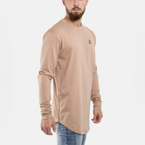 <b>Men's</b> Plus Size Breathable Long Sleeve O-Neck Solid Color Cotton Jersey <b>T</b>-<b>Shirt</b> Casual Blank - Product Image 6