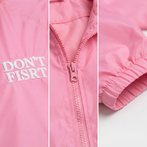 Custom Embroidered Logo Women's Nylon Jacket Stand Collar <b>Windbreaker</b> Jacket Side Pocket Hiking <b>Camping</b> Waterproof Rain Jackets - Product Image 6