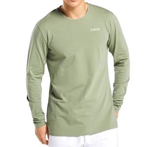 Camisetas de hombre con ropa activa para hacer ejercicio en el gimnasio, venta al por mayor, la última camiseta de manga larga para hombre, ropa de verano, cuello redondo transpirable - Product Image 1