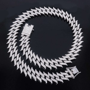 Top Selling 925 <b>Silver</b> Rhodium Plated Moissanite Rope <b>Chain</b> Necklace Iced Out Custom Luxury Jewelry For <b>Men</b> Streetwear And Gifts - Product Image 5
