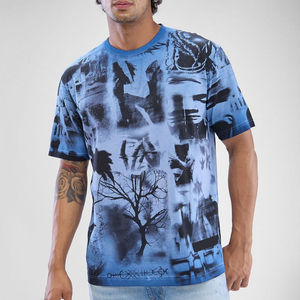 Camiseta Personalizada para Hombre, Estilo Retro Urbano, Oversize, 100% Algodón, Transpirable, de Verano, Manga Corta, Alta Calidad, al por Mayor - Product Image 1