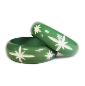 Ensemble de bracelets vintage en résine acrylique géométrique, noir et blanc, à pois et rayés, bijoux fantaisie faits à la main, unisexes, pour femme - Product Image 6