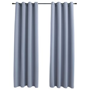 2pcs Rideaux occultants en tissu gris 54 "x 84" avec anneaux Rideaux et cantonnières de qualité supérieure - Product Image 2