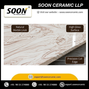 Grande dalle de marbre calcite poli, écologique, pour décoration murale moderne de salon, application imperméable - Product Image 6