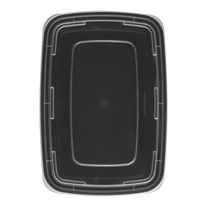Recipiente Rectangular de Plástico para Alimentos con Tapa, Apto para Microondas, Libre de BPA, Compartimento Único, Diseño Simple y Portátil, 28oz - Product Image 1