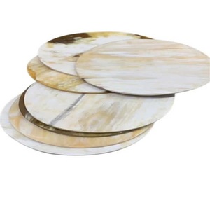 Natural Buffalo Horn Round Table <b>Coasters</b> Handmade Luxury Oil-Proof Non-Slip <b>Drink</b> Accessories High Quality - Product Image 4