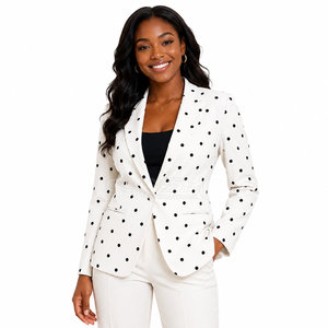 Cosh International Sorority Sisterhood Polka Dot Stylish OEM ODM Warm Winter Wear Breathable Long Sleeve Blazer <b>Coat</b> - Product Image 3