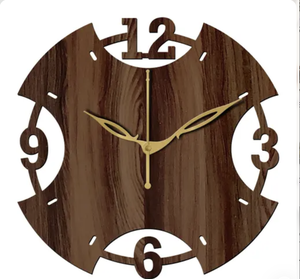 Horloge murale ronde en bois, mouvement à quartz analogique, design moderne du milieu du siècle, silencieuse, pour la décoration du salon - Product Image 3