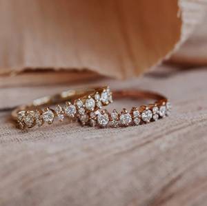 Luxury Elegant <b>925</b> Sterling <b>Silver</b> Classic Round Cut Gemstone Diamond Moissanite Half Eternity Wedding Engagement Band <b>Ring</b> - Product Image 2