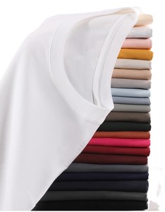 T-shirt décontracté pour homme à manches courtes et col rond en coton pur 230G, couleur unie, broderie personnalisée avec logo OEM, prix usine CN Bangladesh - Product Image 4