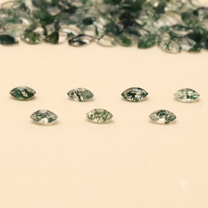 Lot de pierres précieuses naturelles en agate mousse facettée de forme marquise pour la création de bijoux - Product Image 5