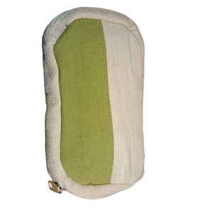 Simple Cotton Fabric Cosmetic <b>Case</b> Small Portable Cover Closure White Orange Color - Product Image 4