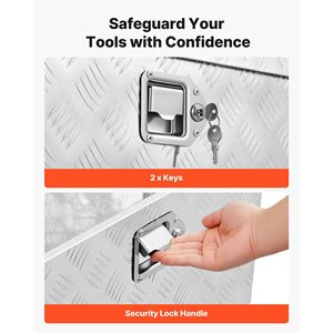 Heavy Duty 39\" X 16.5\" X 12\" Aluminum Trailer Tongue <b>Tool</b> <b>Box</b> New Heavy Duty Storage Organizer with Lock Keys Utilit - Product Image 4