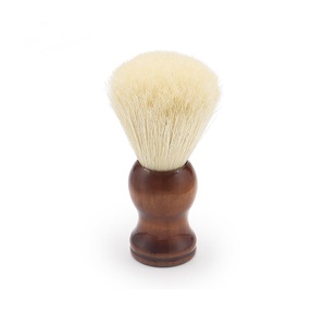 Maclura 1 pièce Brosse à raser en poils de porc 100% purs, manche en bois massif, outils de rasage OEM avec logo personnalisé - Product Image 5