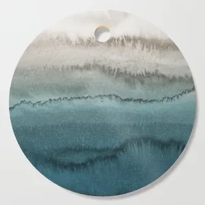 Wooden Cheese Boards With Unique Ocean Sea Wave Design Enamel <b>Sticker</b> Custom Chopping Boards Kitchenware Hotel Restaurant Usage - Product Image 1