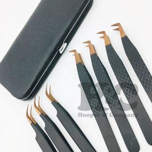 Pince à épiler d'extension de cils avec logo personnalisé outil en acier inoxydable noir vison incliné Accent or rose pince à épiler Volume écologique - Product Image 3