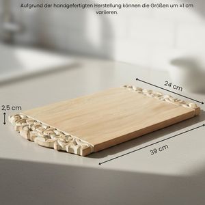 เขียงไม้มะม่วงทำมือ-ตกแต่งมือจับแกะสลักกระดานเสิร์ฟแบบชนบท - Product Image 6