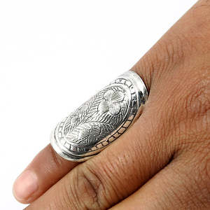 Artisan Design 925 Sterling Silver Made Full Finger Statement <b>Ring</b> IGI Certified Festive <b>Ring</b> Available At Reasonable Price - Product Image 3