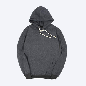 Sweat à capuche d'hiver à manches longues, coupe classique, doublure à carreaux, en polaire de polyester personnalisée, avec logo brodé sur le devant, effet délavé - Product Image 1