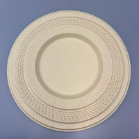 Assiette jetable sans PFAS, 9 pouces, en pulpe de bagasse de canne à sucre, gaufrée, compostable, biodégradable, écologique, robuste