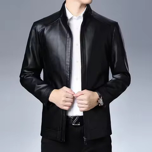 Veste en cuir de vachette de haute qualité pour homme, col montant, vente en gros personnalisée, tenue décontractée, respirante, coupe-vent d'hiver pour l'extérieur - Product Image 1