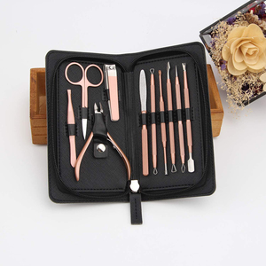 10 Pieces Luxurious Infant Manicure Pedicure <b>Kit</b> German Stainless Steel Rose Gold Plated Professional <b>Nail</b> Grooming Sets Box - Product Image 2
