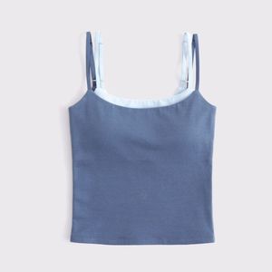 Custom Womens Double Layer Yoga Tank <b>Top</b> Padded Push Thin Strap Breathable Spandex/Polyester Fleece Fitness Activewear Wholesale - Product Image 1