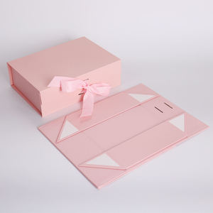 Custom Eco-Friendly Recyclable Specialty <b>Paper</b> <b>Glossy</b> Lamination Magnetic Flip Foldable Cardboard Folders Waterproof Ribbon Bow - Product Image 6